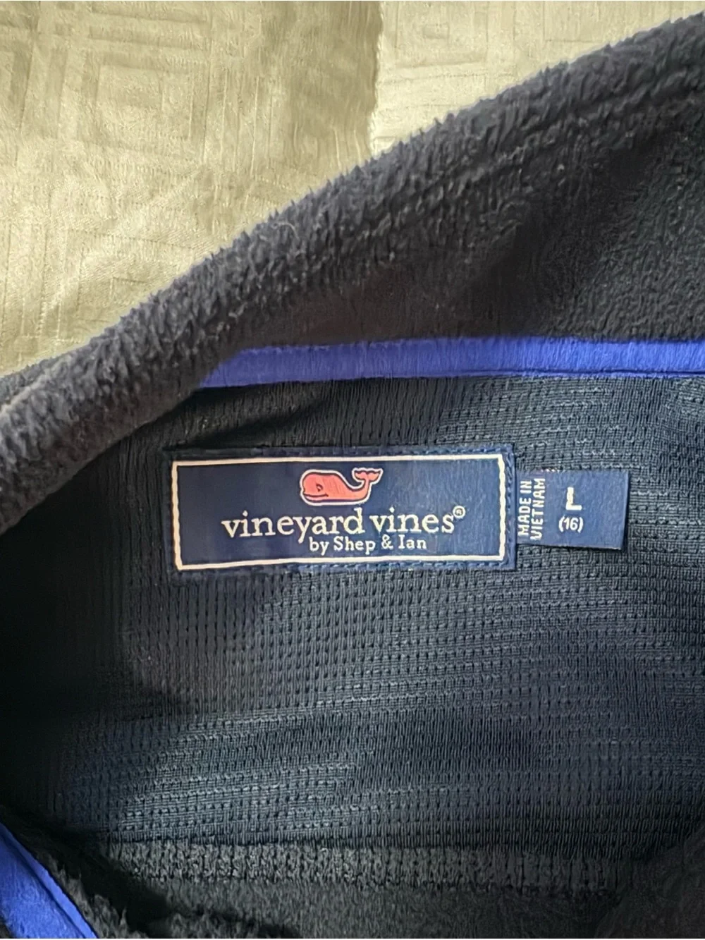 Vineyard Vines Kids Navy Quarter-Zip Fleece Pullover